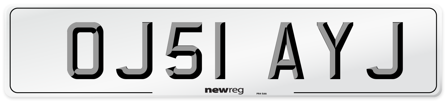 OJ51 AYJ Number Plate from New Reg
